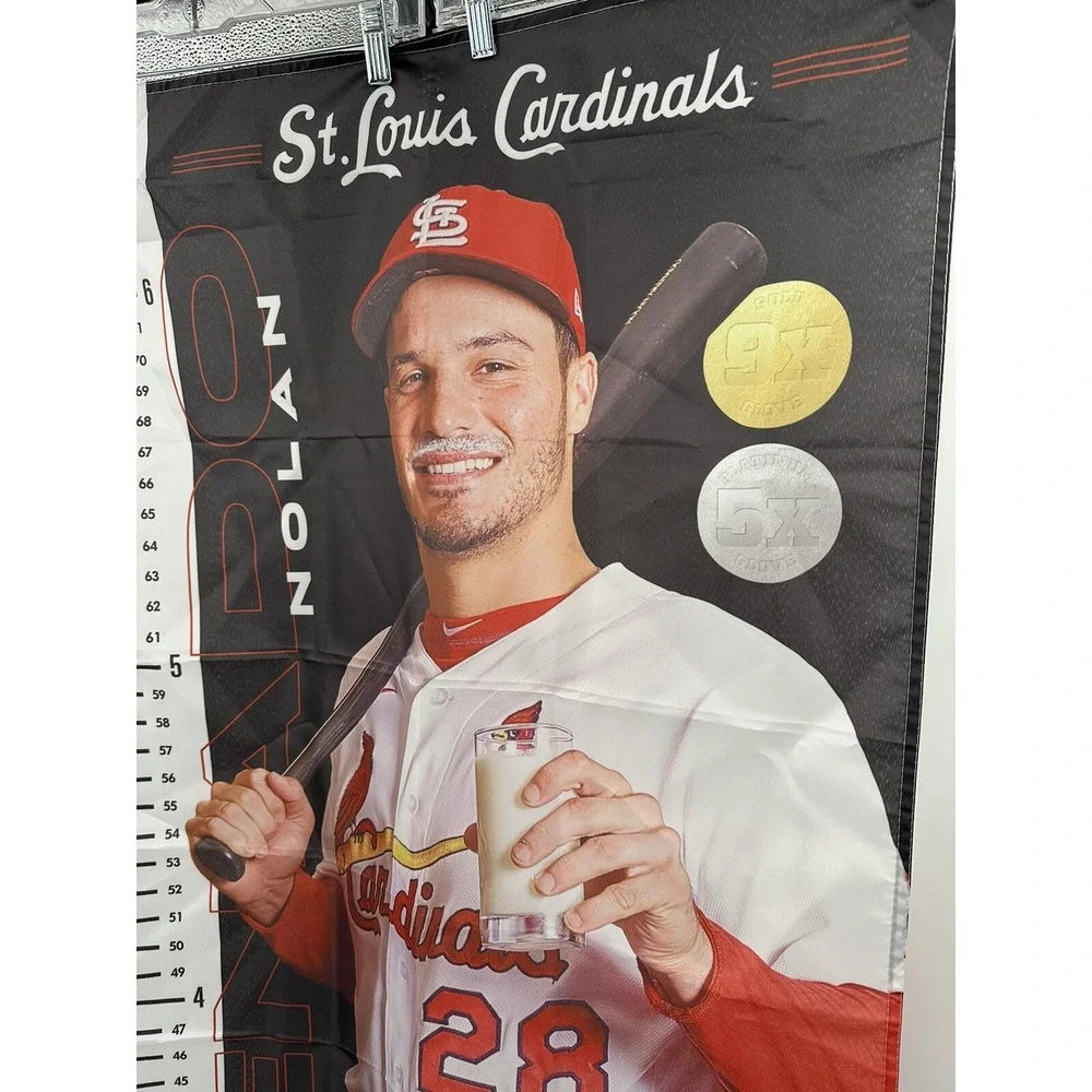 St. Louis Cardinals  Nolan Arenado Growth Chart Flag Missouri Farmers care 73x26 - Picture 3 of 9